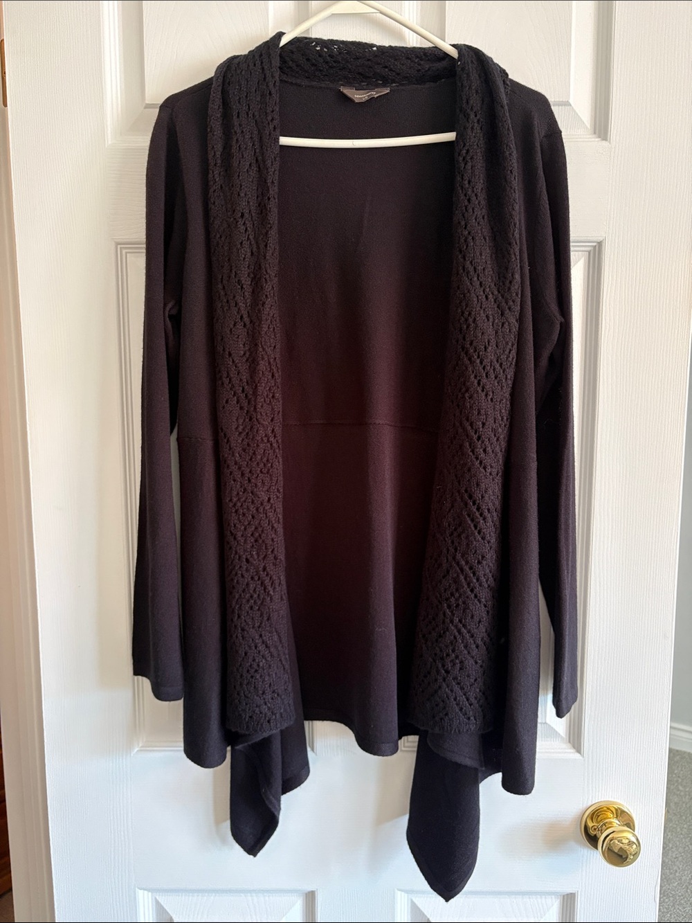DENVER HEYES Black Open-Front Women's Sweater Cardigan